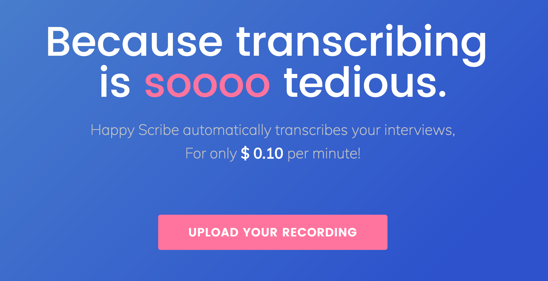 Happy Scribe transcription editor with subtitle timeline